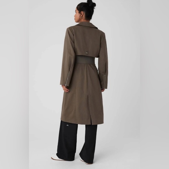 ALO Yoga Olive Trench Coat - Picture 4 of 11